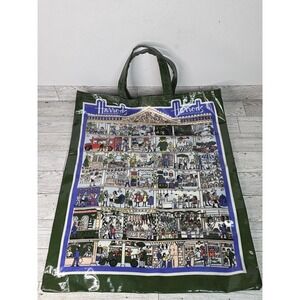 VTG HARRODS Knightsbridge Window Shopping PVC Vinyl Shopping Tote Bag By Peter S